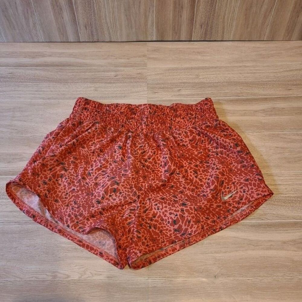 Nike Womens Dri-Fit Shorts Red Leopard Animal Print Athletic Gym Running Size XS